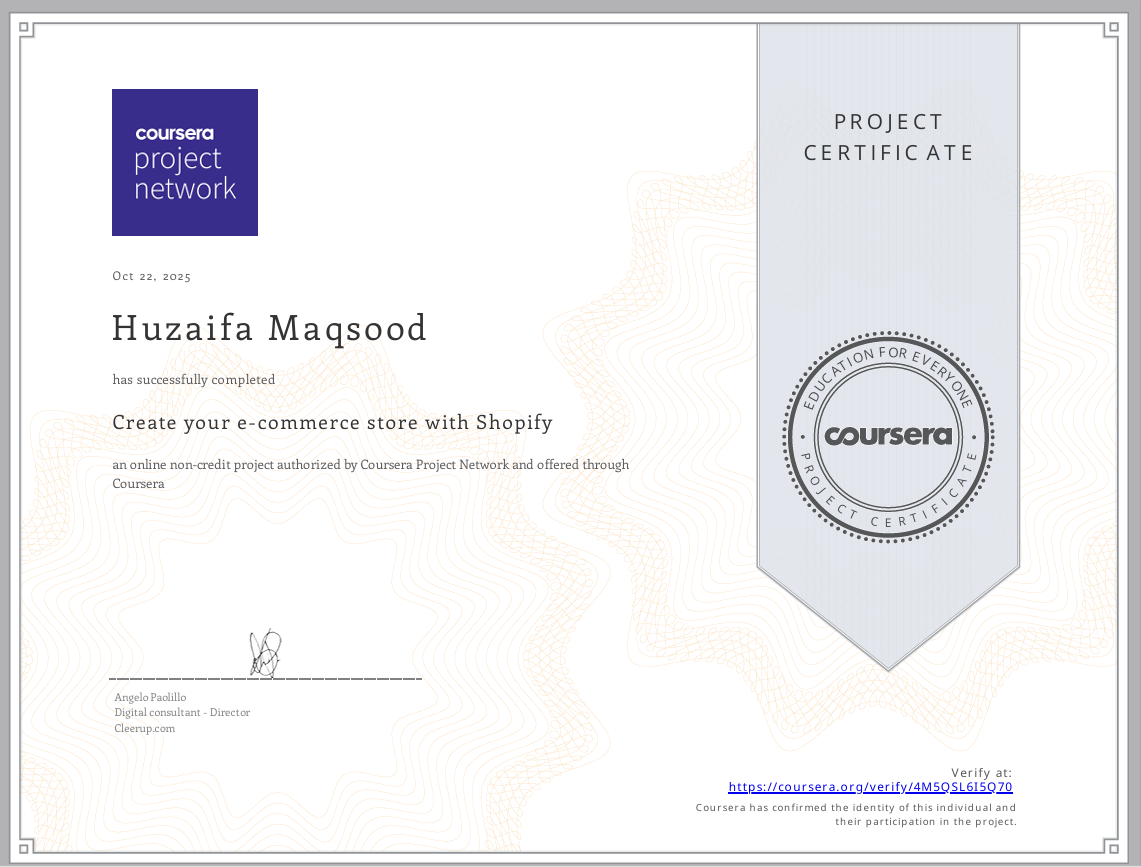 Shopify developer certification